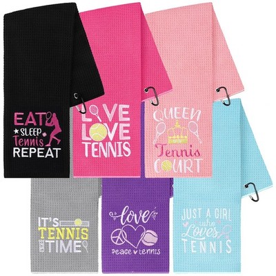 6 Pcs Tennis Towels 24''x16'' Soft Microfiber Absorbent Sweat Tennis Hand Towel...