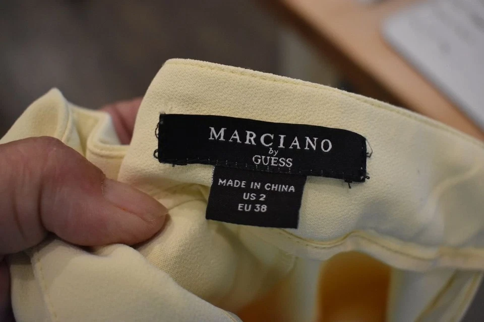 Women's Marciano by Guess Pale Yellow  High Waist Dress Pants Size 2 - Image 4 of 4