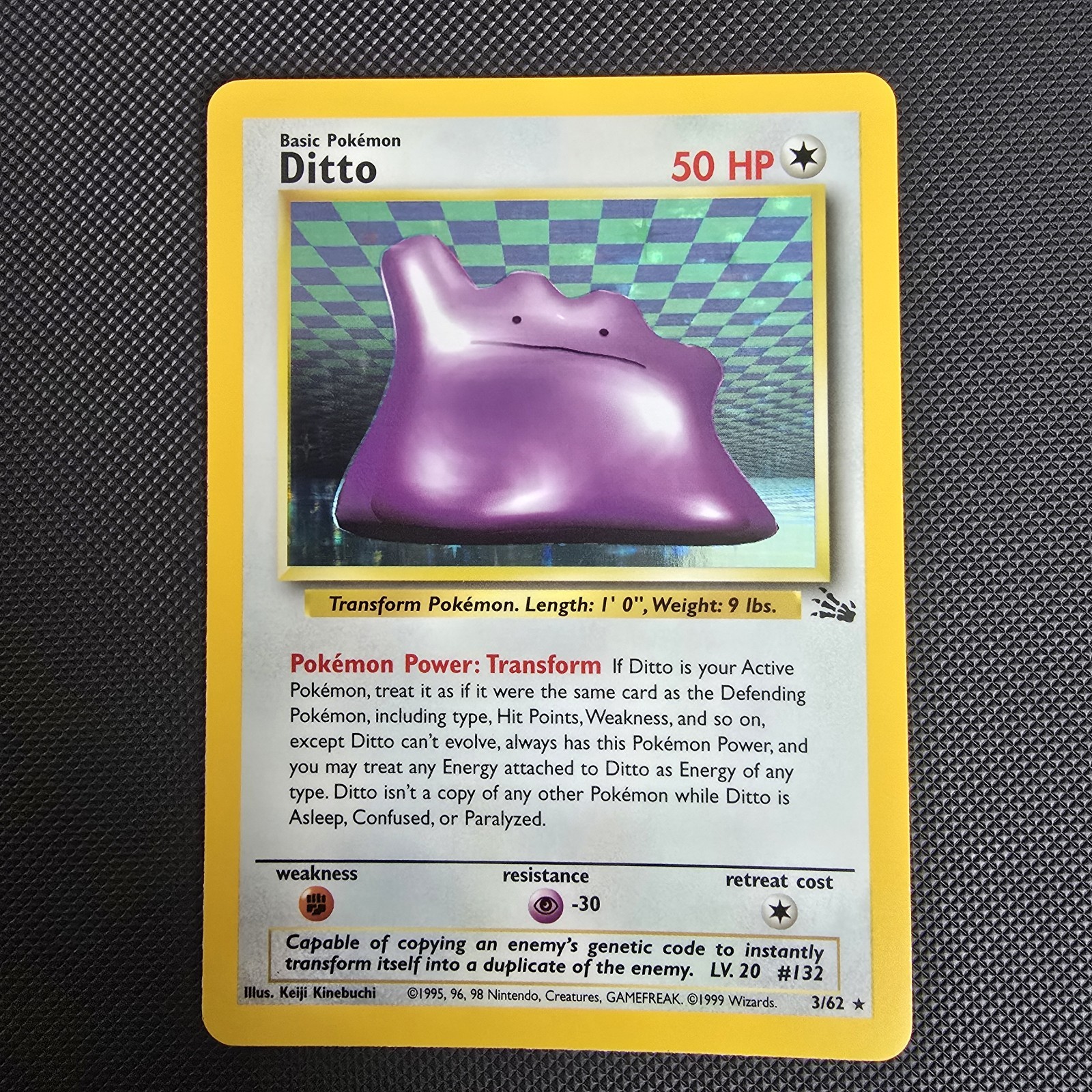 Ditto 3/62 Fossil Holo Pokemon TCG Vintage