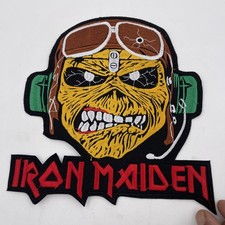 Iron Maiden Eddie Pilot Logo XL Patch: sew On, Quality Embroidery, 9  By 8.3  