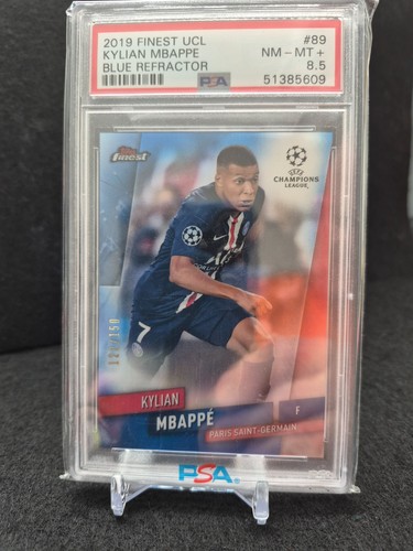 2019 Topps Finest UCL Kylian Mbappe Blue Refractor /122/150