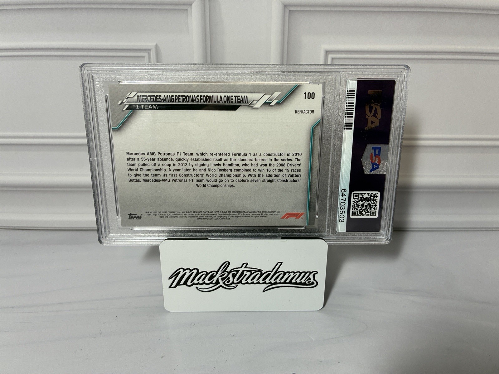 Lewis Hamilton 2020 Topps Chrome Formula 1 #1 Refractor – BGS 9.5 Gem Mint True Gem+ – Bild 3