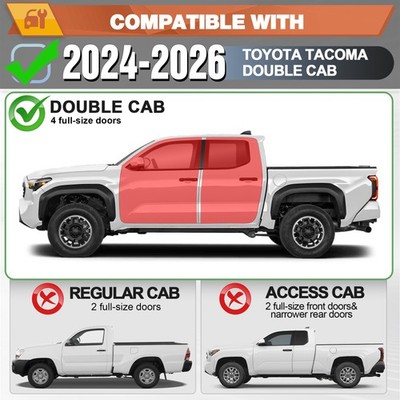 Running Boards for 2024-2026 Toyota Tacoma Double Cab Drop Side