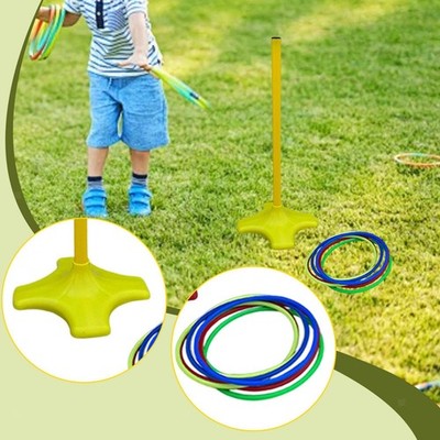 Ring Toss Game Family Game Educational Toy with 8 Rings Fun for Indoor Outdoor