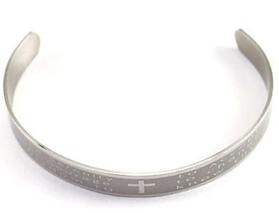 NEW SERENITY PRAYER CUFF BRACELET STAINLESS STEEL FITS ANY ADULT