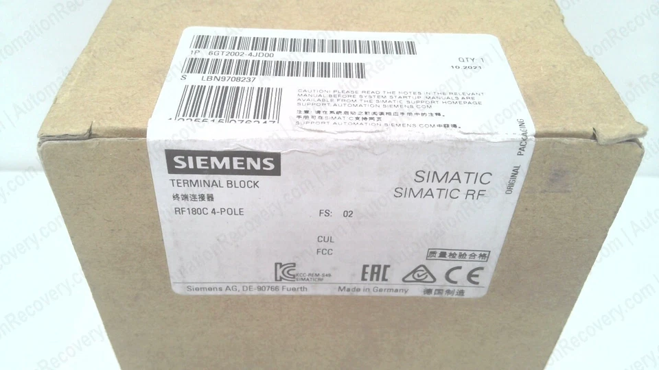 SIEMENS 6GT2002-4JD00, SIMATIC RF180C - RFID ETHERNET CONNECTION BLOCK, #346136 - Image 2 of 3