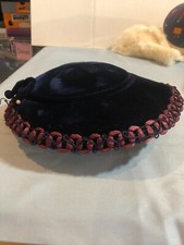 VINTAGE MCM UNIQUE Navy Blue Velvet Womens Hat