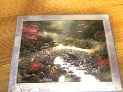 Thomas Kinkade - Bridge of Faith - Bridge of Life Ceramic Picture - 1999