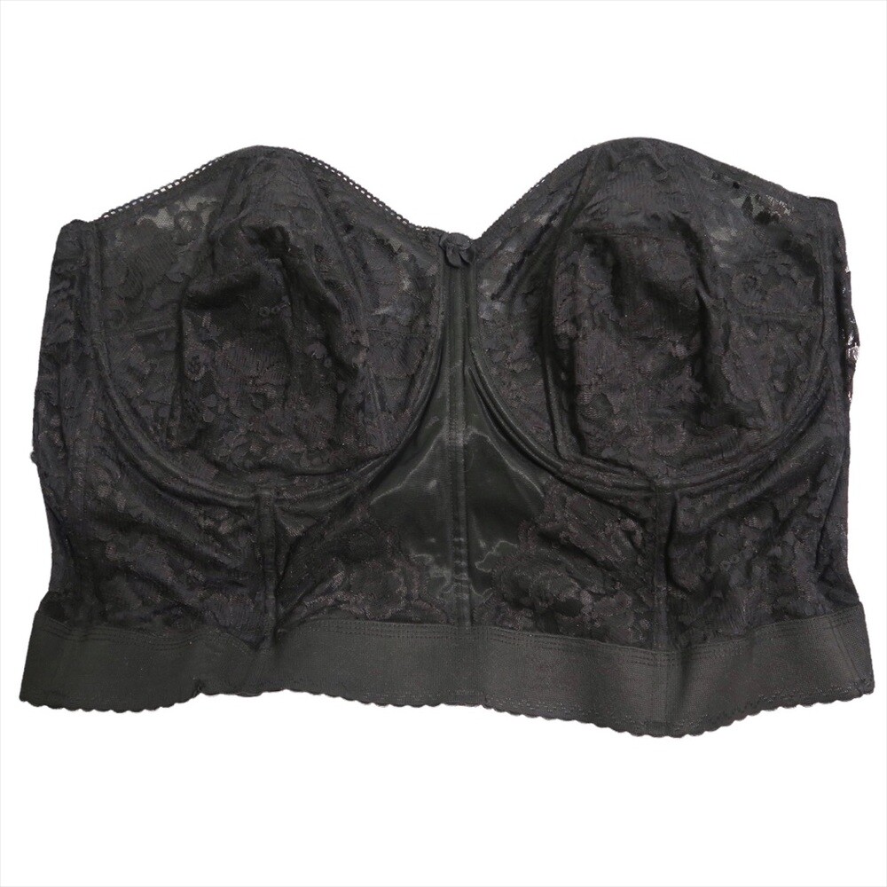 Women's Goddess Black Lace Corset Top Strapless Daint… Gem