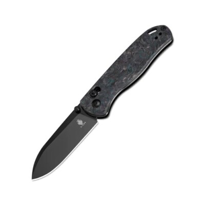 Kizer Drop Bear Folding Knife Black/Blue/Purple Fatcarbon Handle S35VN Ki3619A4