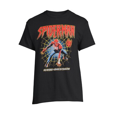 NWT Men's 3XL (54-56) Marvel Spiderman Web Walk Retro Graphic Casual T Shirt