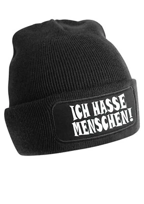 ARTSHIRT FACTORY Ich Hasse Menschen Beanie Fun Kult Hashtag Emo Liebe Internet Spruch Geschenk