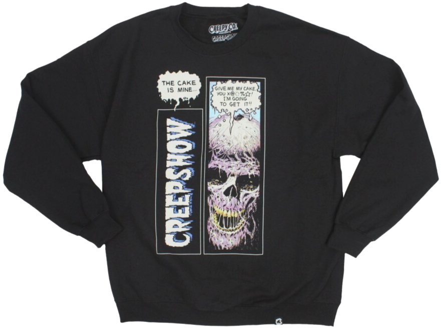 NEW Creepy Co. CREEPSHOW Cake Crewneck Black Sweatshirt Comic Size S SMALL ONLY