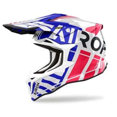 CASCO HELM CROSS STRYCKER BRAVE BLU ROSSO AIROH GRÖSSE XL