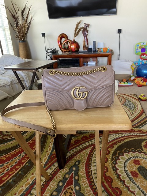 gucci gg marmont mini matelasse dusty pink leather shoulder bolsa