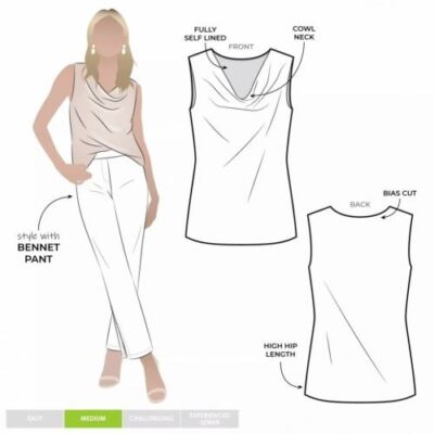 Style Bogen Papier Schnittmuster Monroe Top