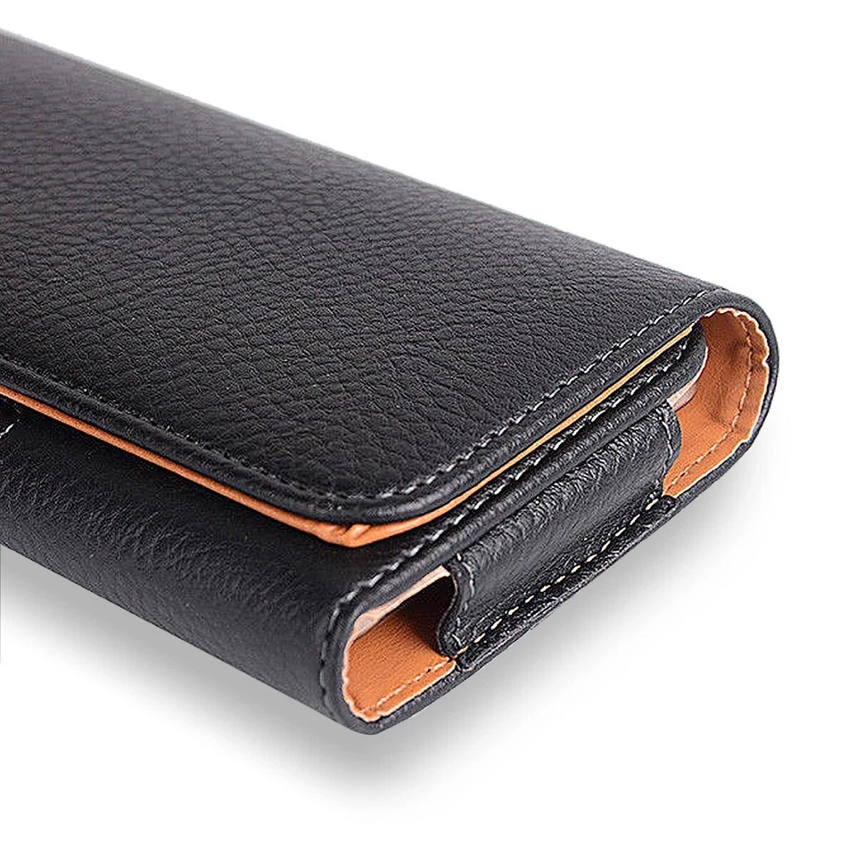 LG G6 G7 G8X ThinQ Leather Cell Phone Case Pouch Holster Clip Belt Loop Carrying - Image 3 of 4