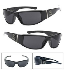 Choppers Motor Bikers Mens Sunglasses Shiny Back Frame Skull Logo C38