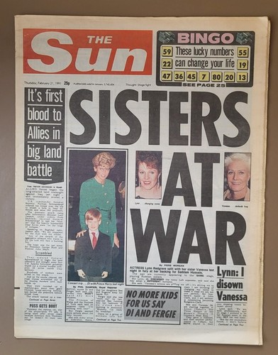 Periódico The Sun 1991 - listado múltiple, cumpleaños, aniversarios, deportes, Golfo - Imagen 76 de 111