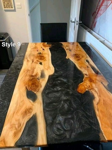 Ocean Resin Epoxy River Dining Center Side Coffee Table Top Handmade Interiors - Picture 10 of 20