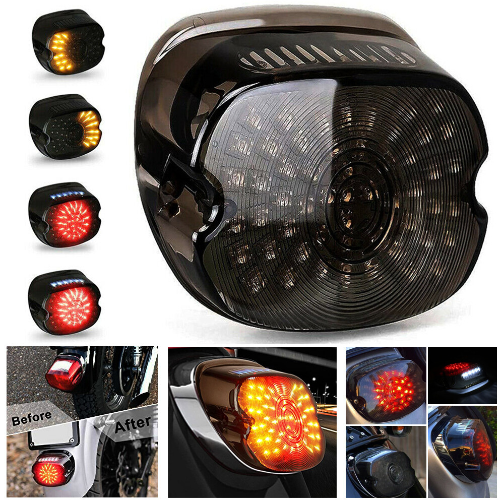 Smoke Lens Brake Turn Signals 60 LED Tail Light For Harley Road