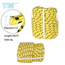 1/2"x100' Double Braid Polyester Rope Rigging Rope 5500lbs Breaking Strength