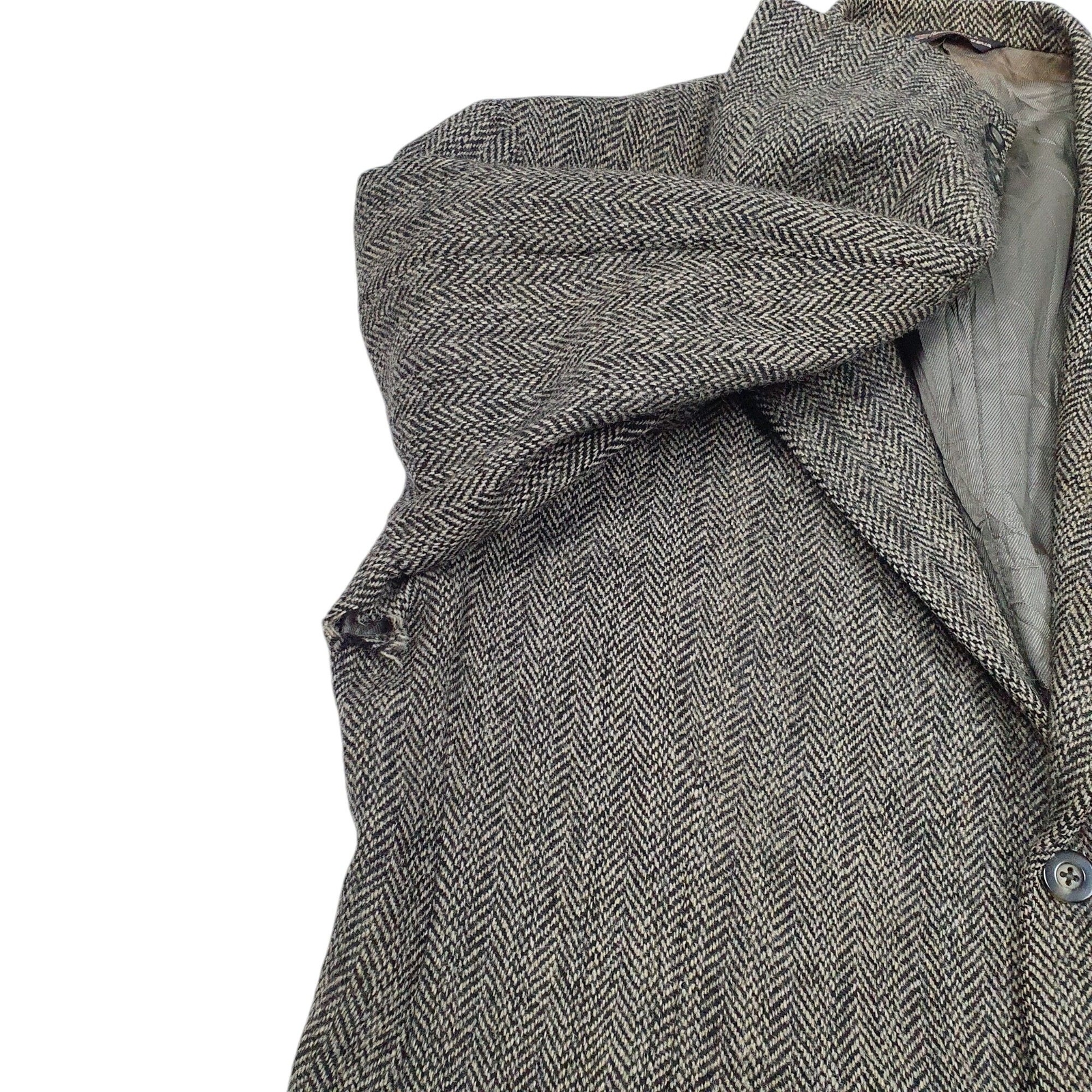 HARRIS TWEED Blazer Jacket Coat Vintage Worsted Made In USA L image 4
