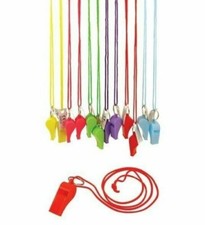 Plastic Whistle Lanyard Cord Kids Party Pride Dog Train Referee Coach Toy single