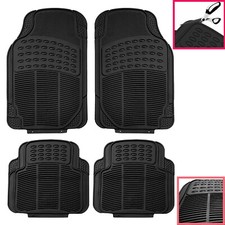 4PCS HEAVY DUTY UNIVERSAL BLACK RUBBER CAR MAT SET NON SLIP CAR VAN MATS UKDC