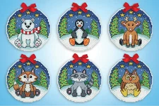 Cross Stitch Kit ~ Design Works 6 Rustic Animals Christmas Ornaments PC #DW6888