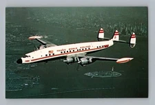 Postcard TWA Trans World Airlines Lockheed L-1049 Super G Constellation AU9