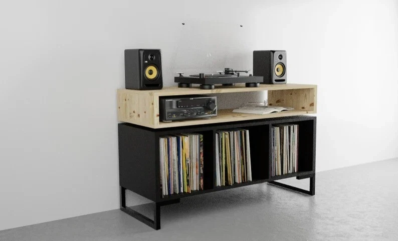 FUSION Series - Scandinavian Vinyl Record Cabinet - record unit - Vinyl Storage - Image 3 of 4