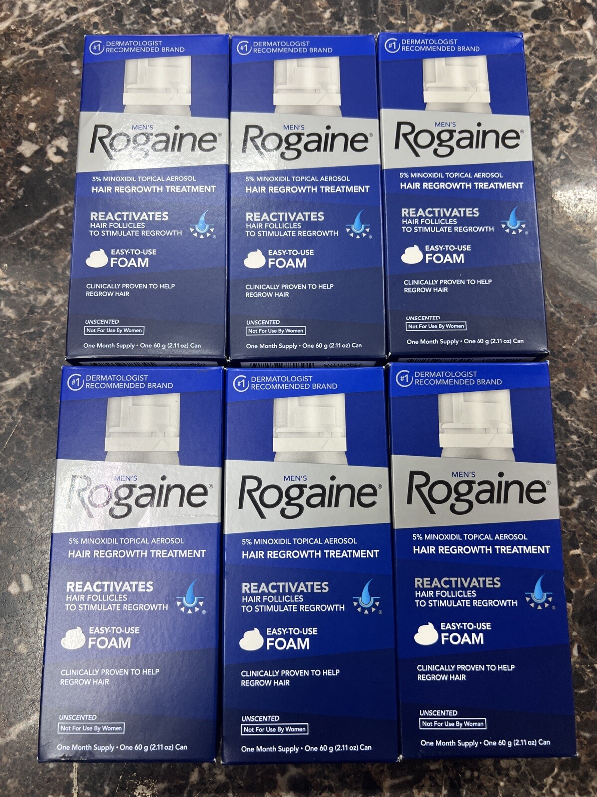 6MonthSupply(6-pack):Men’sRogaine5%MinoxidilTopicalFoam