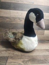 Vintage R. Dakin Duck Plush Stuffed Animal Black White Head White Body 1983 EUC
