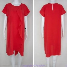 New! Adrianna Papell Ruffle Front Short Dress Geranium, size 10