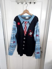 F&F Tesco Christmas Football’s Coming Home Navy Blue Red Jumper Size XL