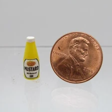 Dollhouse Miniature Replica Bottle of Mustard HR54284