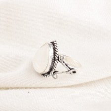 Rainbow Moonstone Gemstone 925 Sterling Silver Ring Handmade Jewelry Ring Gift