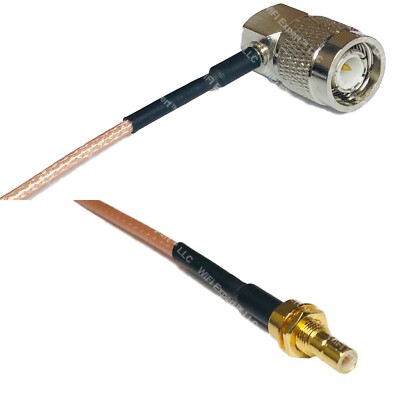 RG316 TNC Male Angle to SMB MALE BULKHEAD RF Cable Rapid-SHIP LOT