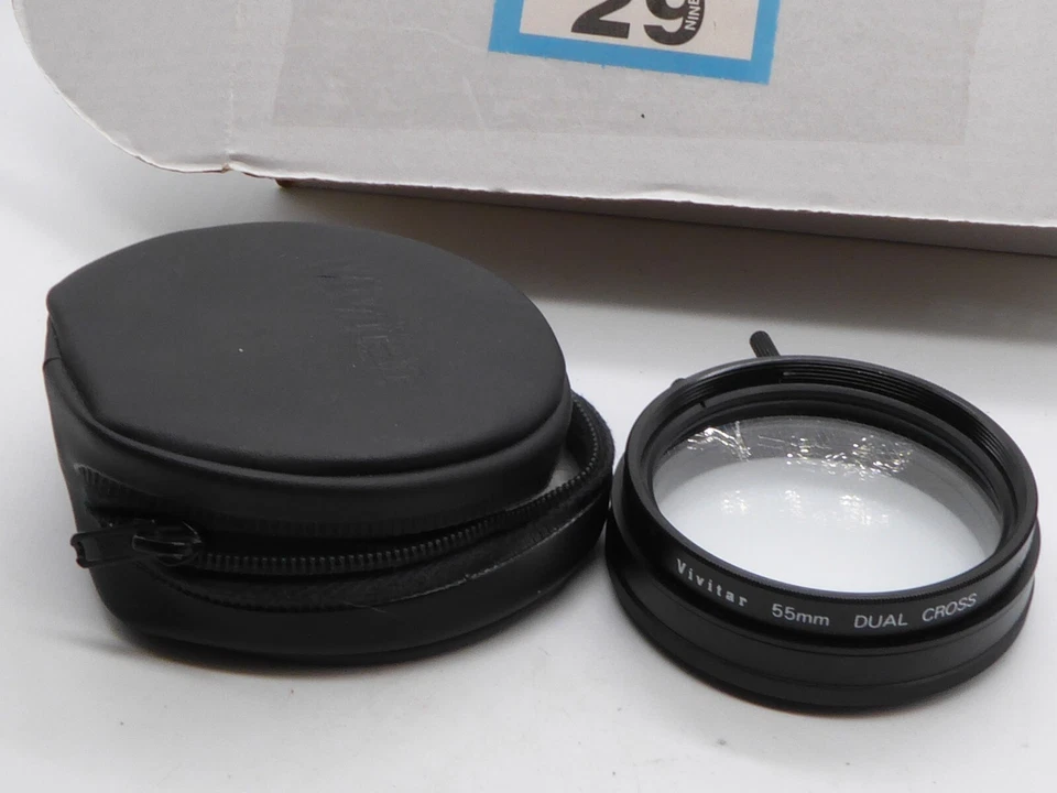 VIVITAR 55MM DUAL CROSS LENS FILTER + ORIGINAL CASE rotating stars - Image 2 of 4