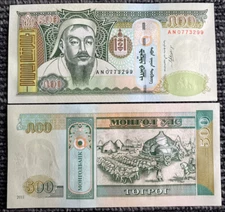 Mongolia 500 Tugrik 2011 Genghis Khanl Banknote UNC World Paper Money