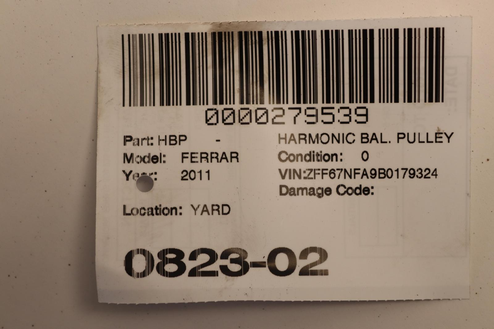 2010-2015 FERRARI 458 ITALIA ENGINE CRANKSHAFT HARMONIC BALANCER PULLEY OEM