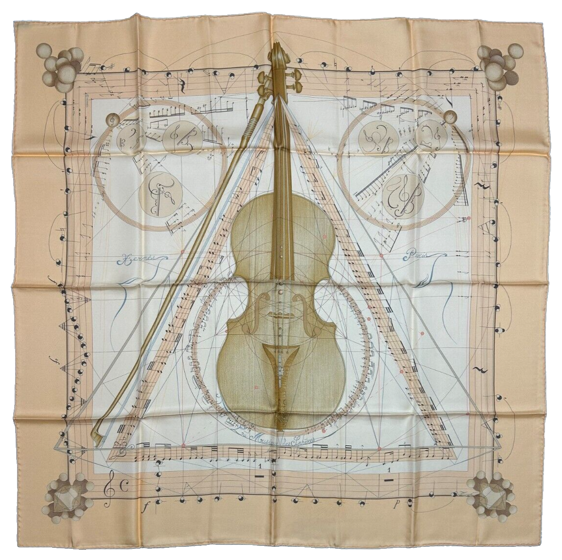 HERMES La Musique des Spheres Silk Scarf by Zoé Pauwels New Unused