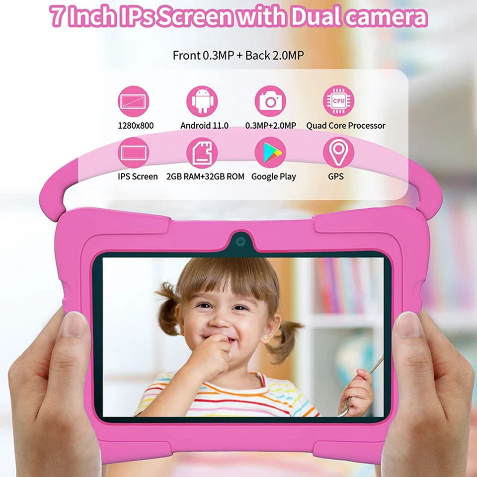 NEU Kinder Tablet 7 Zoll, 32GB, Kindersicherung, Bundle, WLAN,Mit Schutzhülle - Bild 4 von 4