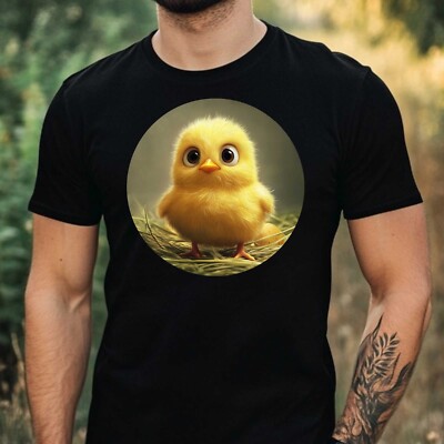 Herren T-Shirt Lustiges Osterküken Motiv Baumwolle Größe XS bis 5XL
