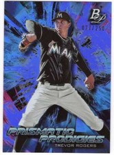 Trevor Rogers 2018 Bowman Platinum Prismatic Prodigies Purple 027/250 Miami
