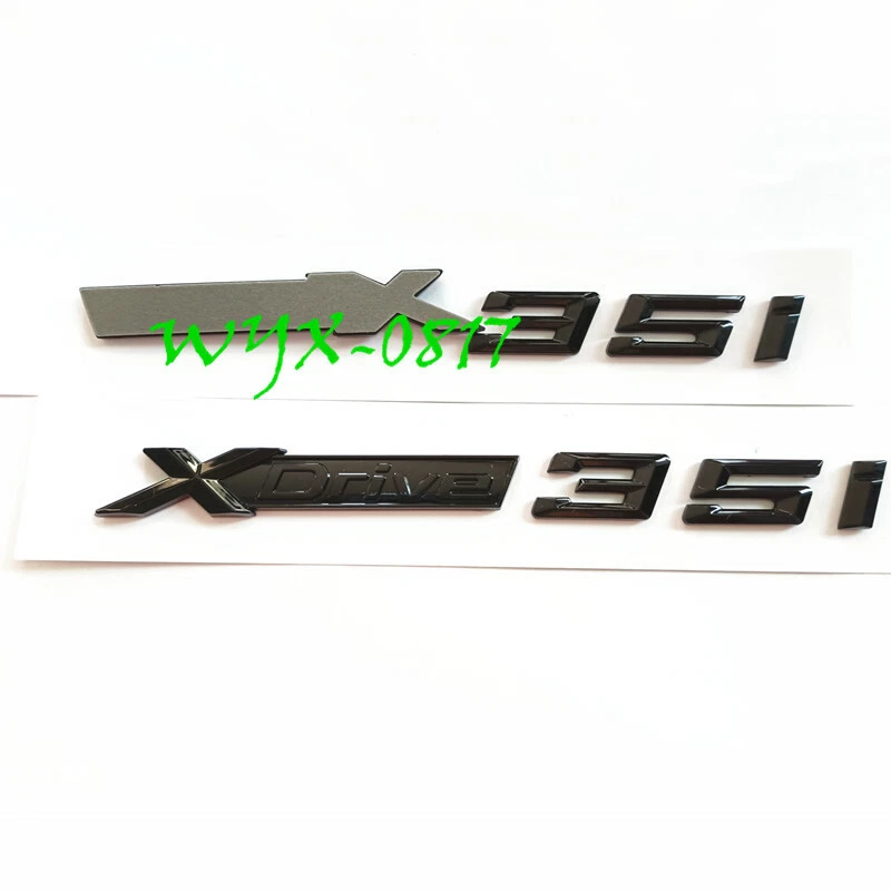 Calcomanía ABS negra brillante emblema guardabarros lateral insignia XDrive 35i para XDrive35I X3 X5 Foto 2 de 3