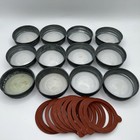Vintage Box of 12 Zinc Ball Porcelain Lined Canning Fruit Jar Lid Caps — photo 5