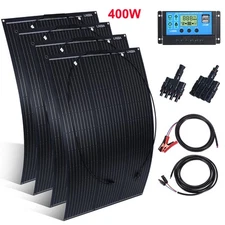 400W ETFE Flexible Solar Panel Kit 12/24V Battery Charger Home RV Boat Off-Grid