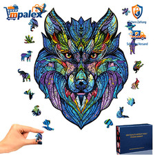 Holzpuzzle Wolf 100 Teile 16x26,3cm Bunt Kinder Erw